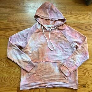 Paper Crane pink and orange tie dye hoodie size small